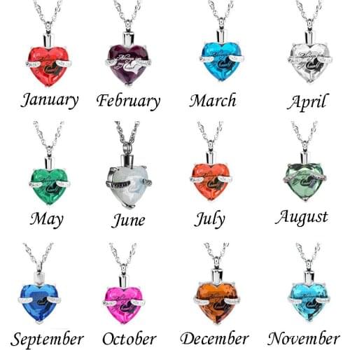 Glass Heart Urn Cremation Ashes Pendant Necklaces For Women Memorial Keepsake Jewelry " You Always In My Heart "
