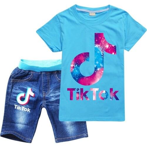 Tik Tok Children Clothing Set Toddler Baby Suits kids Sets fashion 2021 Summer Boys Girls Clothes Set cool T Shirt Outfit 2-15Y
