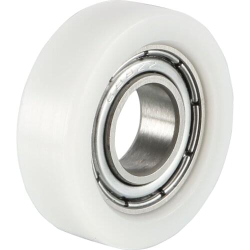 Uxcell Roller Idler Bearing Pulley Sliding Conveyor Wheel White 4pcs 8x22x7mm