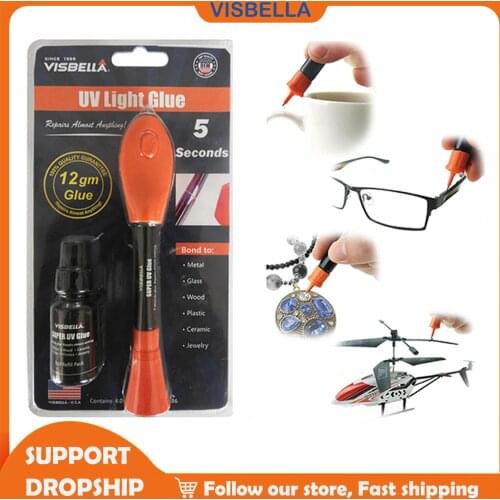 VISBELLA New 5 Second Fix Uv Liquid Light Glue Pen Super Powered Liquid Welding Bottle Glass Metal LED Plastic Adhesive Repair