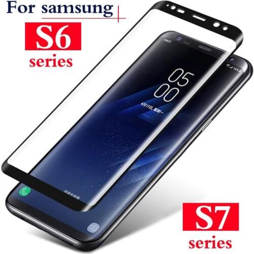 Protective glass for samsung galaxy s6 s7 edge plus on the s 6 7 tempered glas phone cover sereen protector protection film 3d