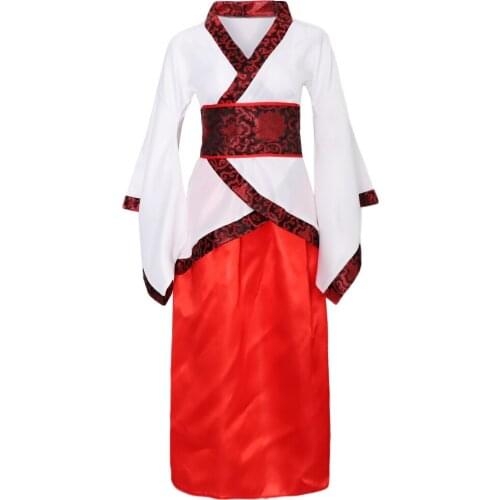 Womens Ancient Chinese Hanfu Tang Dress Suit Robe Traditional Folk Dance Costume Long Skirt Coat Gown