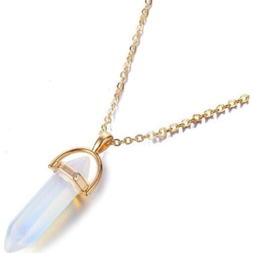 12Pcs/lot Hexagonal Column Pendant Necklace for Women Fashion Crystal Pendant Necklace Wholesale