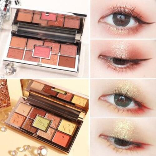 2019 9 Color Eyeshadow Palette Glitter Matte Pearly Lustre Earth Color Eye Shadow