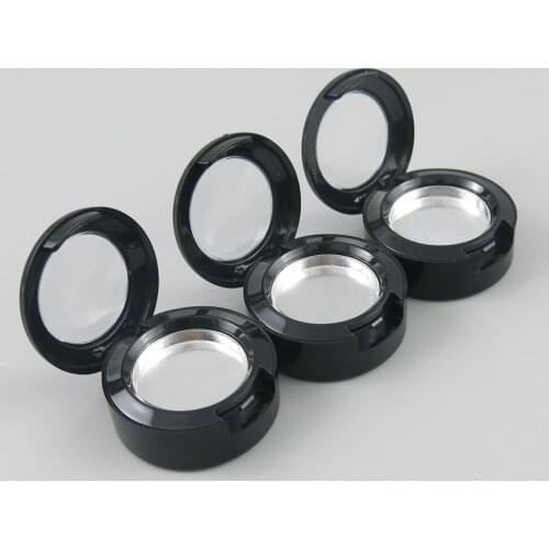 360 x 2g Fshionable Empty Black Plastic Cosmetic Packaging Containers Eyeshadow Boxes Mini Jars with Window for Women Use