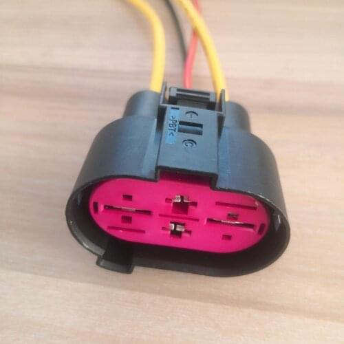 1pcs/lot 4 Pin/Way Electrical Fan Controller Connector Sub Air Pump Plug Wire Cable Pigtaill For AUDI VW Skoda VAG 1J0906234