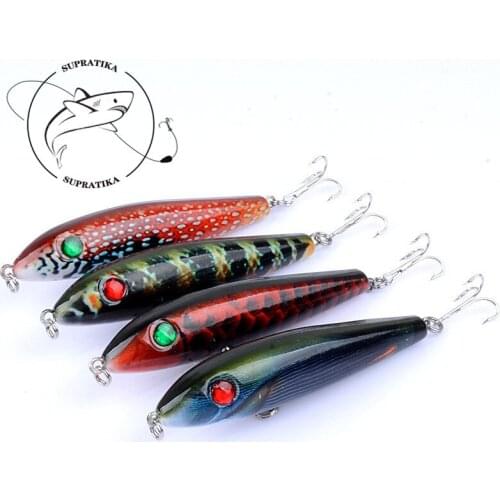 4Pcs/Lot Lifelike Top Water Pencil Dogs Fishing Lures Baits Plastic Wobbler Artificial Hard Bait Fishing Tackle