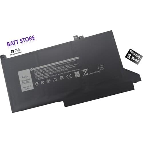 DJ1J0(11.4V 42Wh)Laptop Battery for Dell Latitude 7280 7290 E7280 E7290 7380 7390 E7380 E7390 7480 7490 E7480 E7490 Fit Notebook