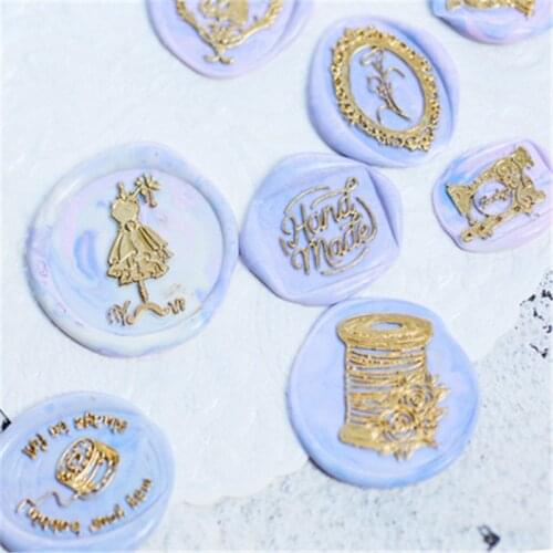 Handmade Sewing Machine Custom Irregular Head Round Oval Wax Seal Heads Stamps Postage Journal Package Wedding Envelope Stamp