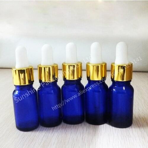 Hot sale 200 x 10ml Cobalt blue bottle bottle with dropper, Small shading glass bottle, 10cc glass essential oil container