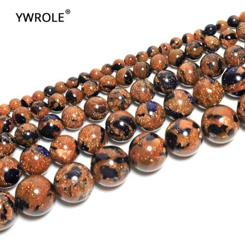 Quality Mix Color Pallisandro Classico Goldstone Loose Beads Stone Beads For Jewelry Making DIY Bracelet 4mm 6mm 8mm 10mm