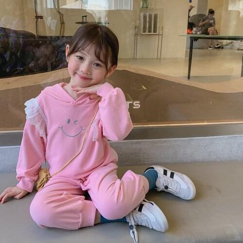 Suit Sets Hoodies Pants Full Sleeve Hooded Pullover Cotton Regular Casual Fashion New Comfortable Spring Autumn Girls Clothing