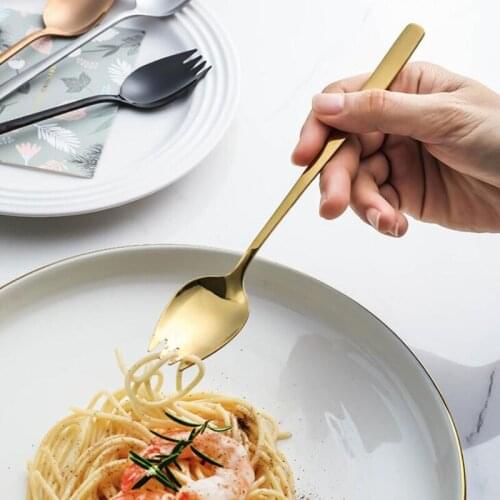 2PCS 304 Stainless Steel Colorful Spoon Salad Spoon Handle Spoons Flatware Coffee Drinking Tools Kitchen Tableware