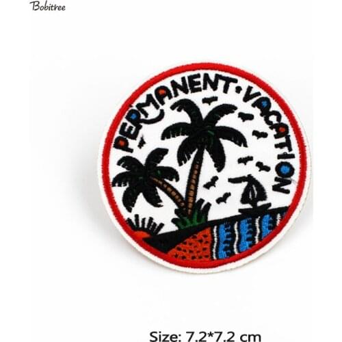 Round badge New designs Fashion Motif Embroidered Iron Patches Sewing Applique for Clothes Jacket Backpack Stickers