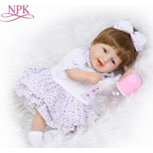 43cm Hot sale cheap dollar Victoria Lifelike newborn Baby Bonecas Bebe kid toy girl soft silicone reborn baby dolls