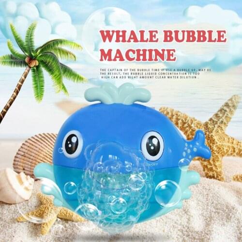 Blue Cute Whale Bubble Maker Fun Toys Automated Spout Bubble Machine Bath Shower Funny Music Whale Toy And Gift For Baby Kids