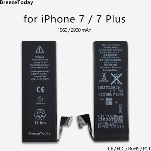 Mobile Phone Battery 1960 2900mAh for iPhone 7 Battery 7 Plus Battery Replacement Original batterie bateria батарея для телефона