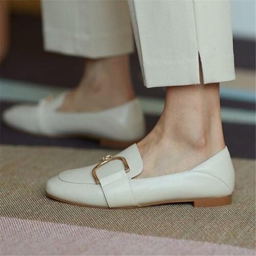 Autumn Women Moccasins Loafers Flat Shoes Slip On Casual Shoes For Women Comfortable Genuine Leather Shoes Woman High Quality