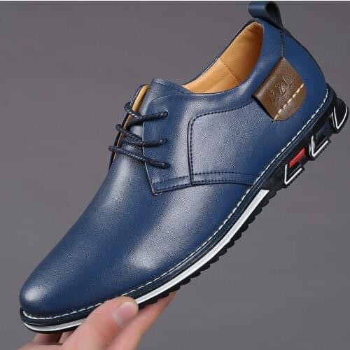2020 New Big Size 38-48 Oxfords Leather Men Shoes Fashion Casual Slip On Formal Business Wedding Dress Shoes Men Drop Shipping