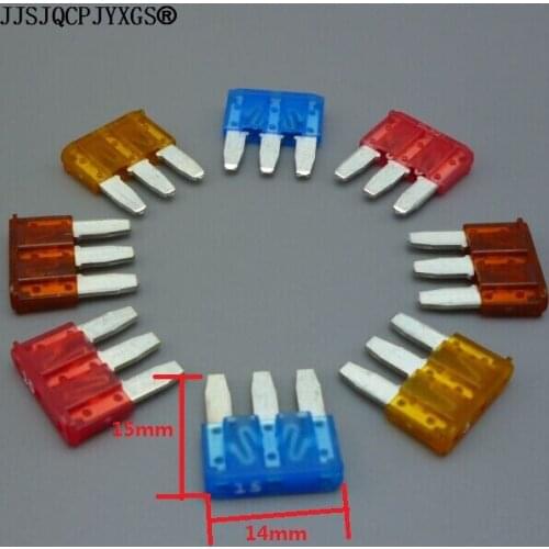 JJSJQCPJYXGS 100Pcs/Lot MINI Blade Fuse Assortment Auto Car Motorcycle SUV FUSES Kit 5A 7.5A 10A 15A