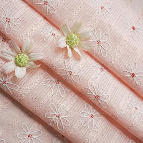 One meter per piece High quality pure cotton tissu flower jacquard weave tissus Top grade dress top fabric