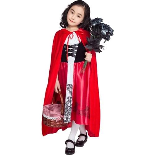 Girl Dress Cosplay Party Costume Dress Clothing Little Red Riding Hood Baby Kids Girls Halloween Childrens Costume
