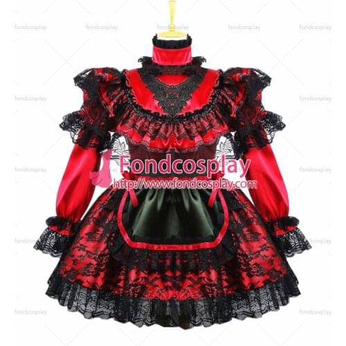 Sexy Sissy Maid Dress Uniform Lockable Dress Cosplay Costume Custom-made[G658]