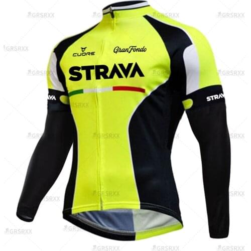STRAVA Cycling Jerseys Racing Bike Jersey Long Sleeve Cycling Shirts MTB Pro Spring Autumn Bicycle Long Sportswear for Mens