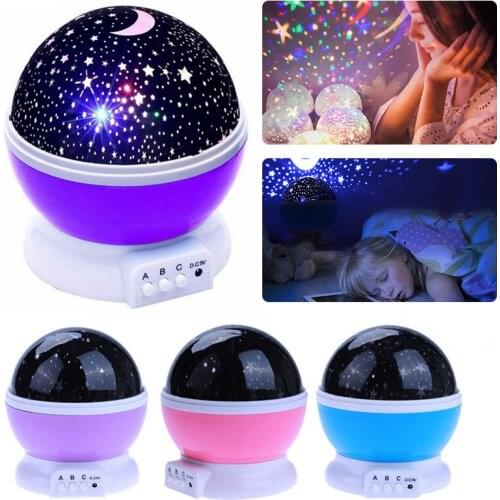 LED Rotating Night Light Projector Spin Starry Sky Star Lights Kids Baby Bedside Sleep Lamp Romantic USB Projection Lamp Gifts
