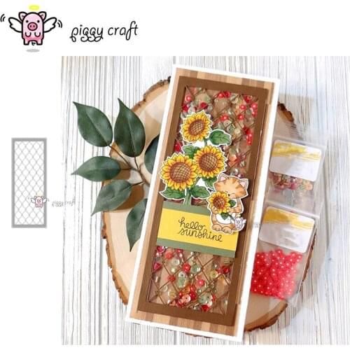 Piggy Craft metal cutting dies cut die mold Diamond rectangular frame Scrapbook paper craft knife mould blade punch stencils die