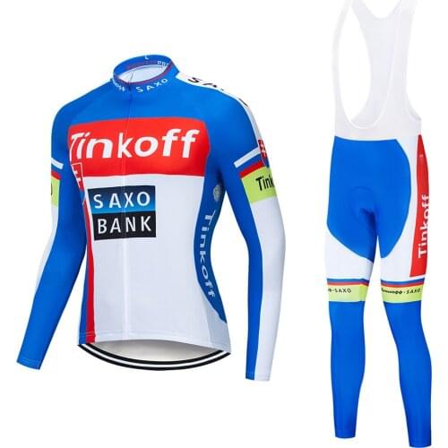 Tinkoff Team Spring And Autumn Long Sleeve Cycling Jersey Set Men Mountain Bicycle Outdoor Clothing Breathable Quick Drying