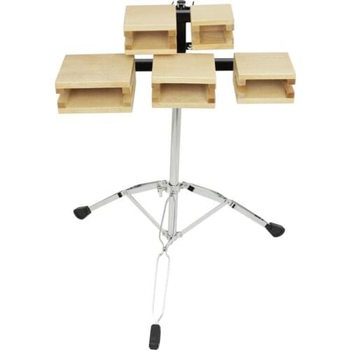 Rhythm Percussion Wood Block Assembly W/ Stick, Bracket High & Low Pitch