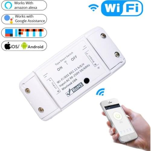 Smart WiFi Light Switch Tuya APP Universal DIY Module for Smart Home Wireless Remote Control Works with Alexa Google Home