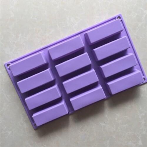 Currently Available Wholesale 12 Even Small, Rectangular, Soap Silicone Soap Mold XG223