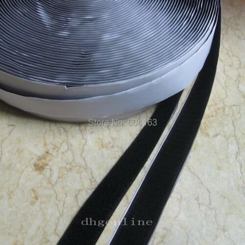 10 yard 5/8" 15mm Self Adhesive Hook Loop Tape Roll Black