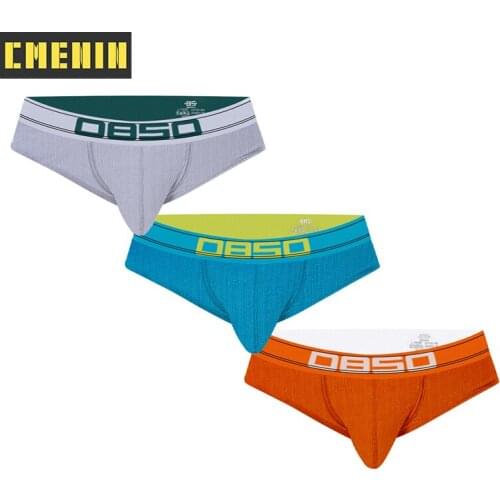 3Pcs Cotton Jockstrap Underwear Man Brief Comfortable Innerwear Gay Sexy Mens Panties Briefs Men Underpants Top BS3132