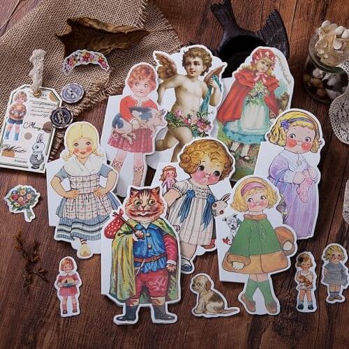 40pcs/1lot Kawaii Stationery Stickers Litter girl DIY Craft Scrapbooking Album Junk Journal Happy Planner Diary Stickers