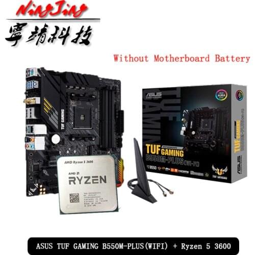 AMD Ryzen 5 3600 R5 3600 CPU + ASUS TUF GAMING B550M PLUS (WI-FI) Motherboard Suit Socket AM4 All new but without cooler