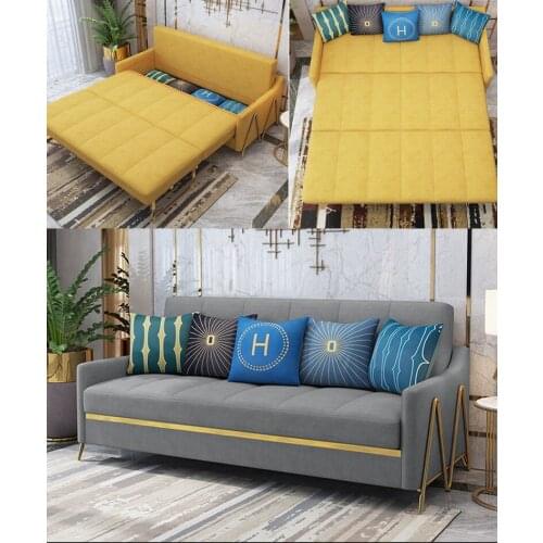 Velvet hanf linen hemp fabric sectional sofas Living Room Sofa bed alon couch puff asiento muebles de sala canape sofa cama