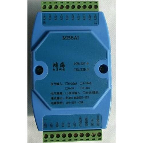 Free Shipping! 1pc 0-20MA / 4-20MA / 0-5V / 0-10V analog input acquisition module RS485 MODBUS