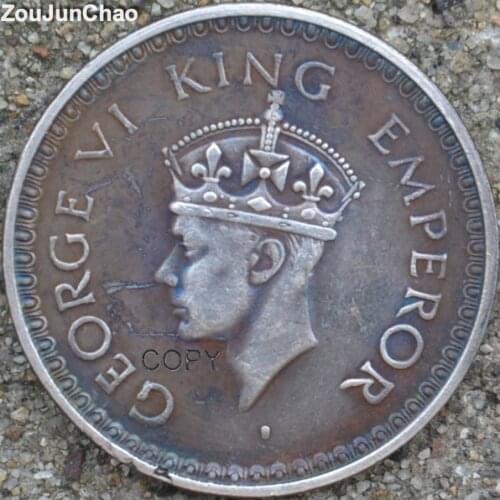 British India Coin 1945 CEORGE VI KING EMPEROR Silver Plated One Rupee Copy Coins