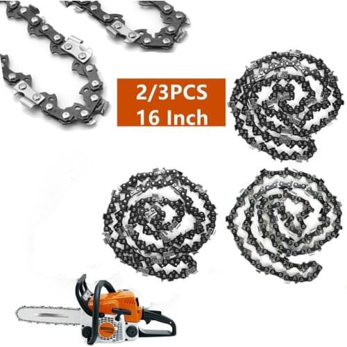 2/3pcs 16 Inch Chainsaw Semi Chisel Chains 3/8LP 29 Cutter 59 Wood Cutting Drive Links Replacement Parts for Electric Saw