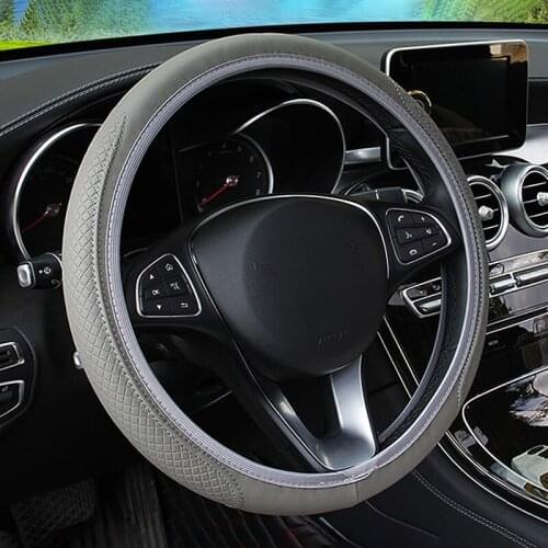 8 Types Braiding Cover for 37-38cm Steering Wheel Fiber Leather Car Steering Wheel Cover DIY Texture Soft