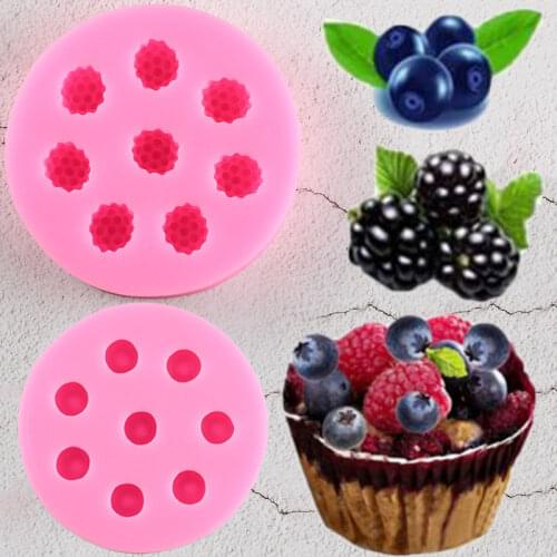 Blueberry Raspberry Strawberry Silicone Molds Chocolate DIY Cupcake Topper Fondant Cake Decorating Tools Candy Clay Moulds