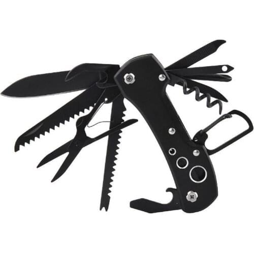 Black Multifunctional Swiss Knife Multi Purpose Army Folding Pocket Knife Outdoor Camping Survival EDC Tool