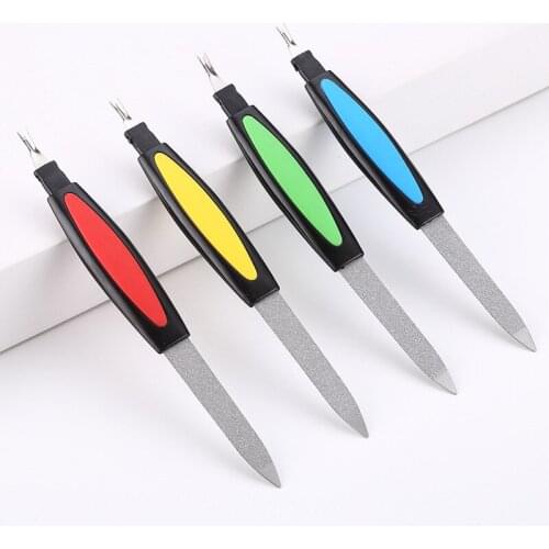 Dual-Head Dual-use Stainless Steel Nail File Dead Skin Fork Manicure Care Nail Clippers Cuticle Manicure Pedicure Beauty Tools