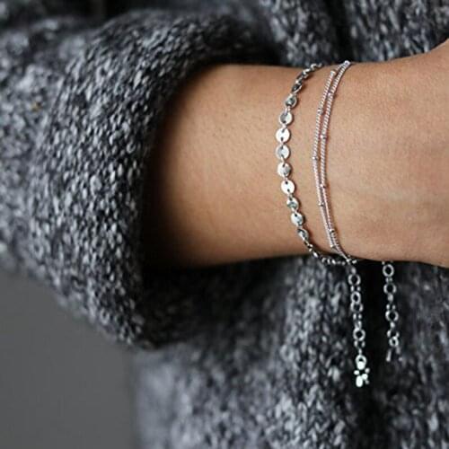 Double Bracelet Women Bohemian Style Round Bead Chain Combination Jewelry Bracelets For Women Gift Pulseras Mujer Kpop