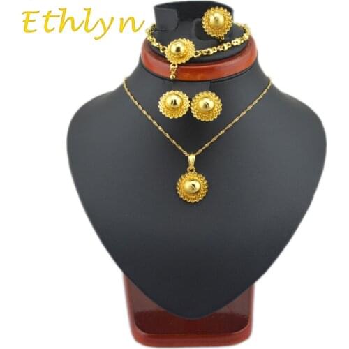 Ethlyn cute BABY girls Ethiopian jewelry sets Gold Color sets for African /Ethiopian /Eritrean /Habesha Jewelry sets S32