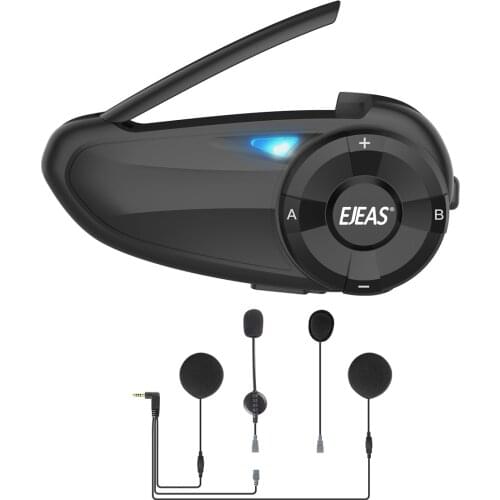 EJEAS Quick7 Bluetooth 5.0 Motorcycle Intercom Helmet Headset Upto 7 Riders Wireless Waterproof Interphone Headsets FM