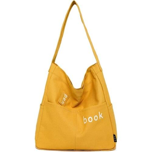 Ins canvas bag womens Single Shoulder Messenger Bag wenssen Department Korean canvas bag large capacity student hand bag